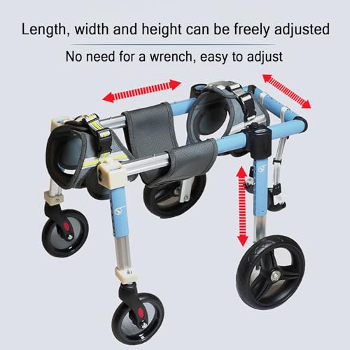 Silla de ruedas para perros con soporte trasero para las piernas, ayuda de movilidad ajustable para mascotas medianas a grandes, estabilidad mejorada para recuperación de displasia de cadera.