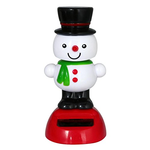 Jujunx Solar Powered Bobble Toy, New Dancing Snowman Swinging Animated Bobble Dancer Toy Car Decor (C)