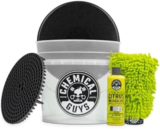 Chemical Guys HOL133 Ultimate Scratch-Free Detailing Bucket And Accessories Car Wash Kit 16 fl. oz