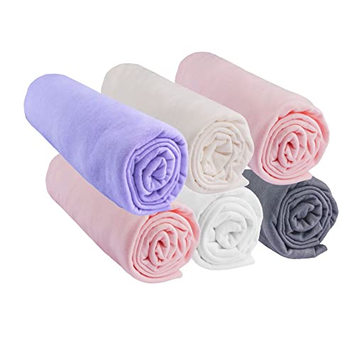 Lot de 6 Draps Housse 60x120 cm Lit Bébé, Berceau, Lit Parapluie 60 x 120 | 100% Coton | Candy | Extensible Respirant | Sommeil sain | Marque Easy Dort | Certifié Oeko-Tex | Fabriqué en Europe Cover