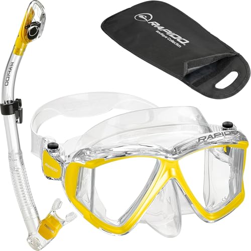 Máscara y snorkel combo Phantom Aquatics Panto-180 de cuatro lentes miniatura 7