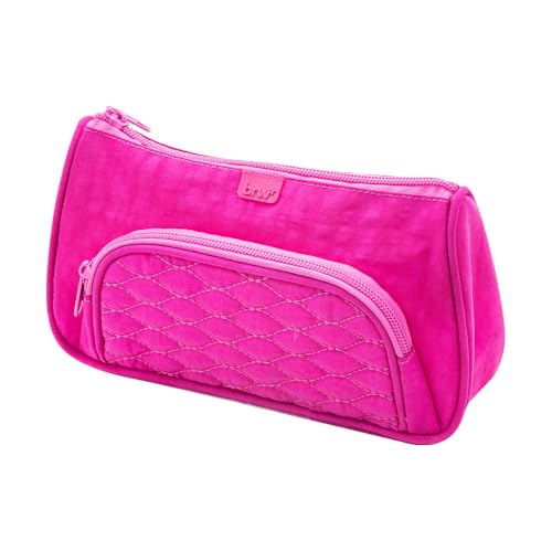 BRW Estojo Necessaire Nylon 1 Ziper Rosa