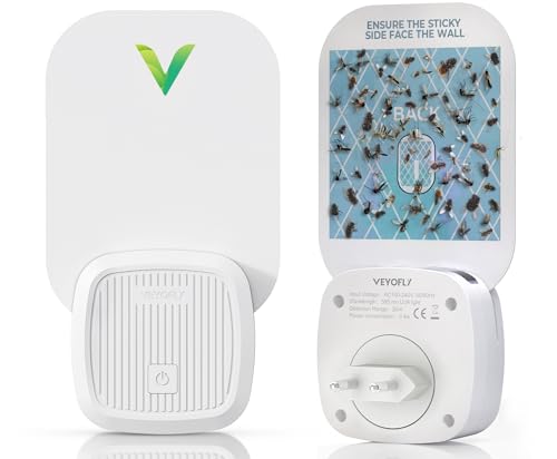 VEYOFLY Piège à Mouche, Piege Moustique, Attrape Mouche, Piege Moustique Interieur, Maison Plus Sûre, Moucherons, Mites, Lumière Anti-Insectes à Brancher...