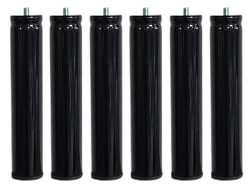 Ekilikua Home Pack 6 Patas somier y Base tapizada | Patas somier universales | Ideal para Base tapizada | Patas para Cama | Patas Somier Enroscables Metálicas Redondas | Metal (Negro)