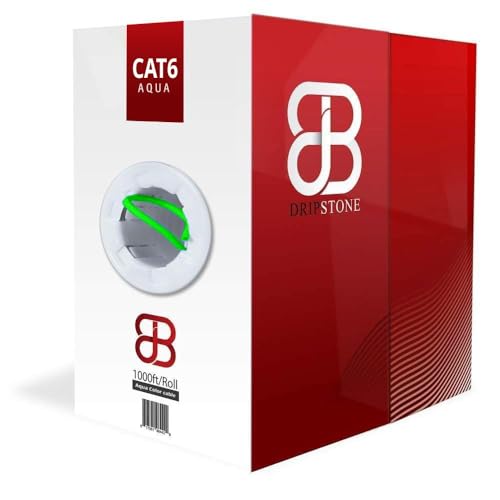 Image of DRIPSTONE CAT6 1000ft Ethernet Cable 23AWG Solid CCA UTP 0.57mm Neon Green
