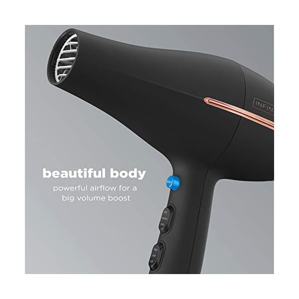 INFINITIPRO-BY-CONAIR-1875-Watt-AC-Motor-Pro-Hair-Dryer-with-Ceramic-Technology-Black Conair Hair Dryer with Diffuser, 1875W AC Motor Pro Hair Dryer with Ceramic Technology, Includes Diffuser and Concentrator, Black