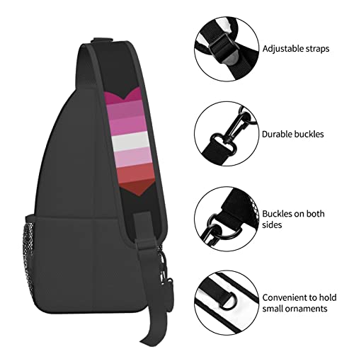 Mochila cruzada unisex con diseño Lesbian Pride Heart miniatura 6