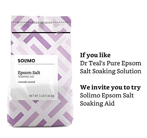 Amazon Brand - Solimo Epsom Salt Soaking Aid, Lavender Scented, 3 Pound