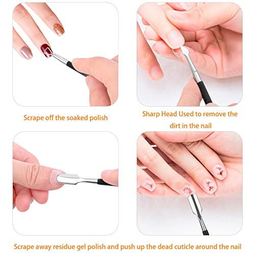 Petutu Cuticle Trimmer with Cuticle Pusher, Cuticle Remover Cuticle Nipper Cutter, Professional Stainless Steel Nail Cuticle Clippers Manicure Pedicure Tools for Nail Black, 9PCS