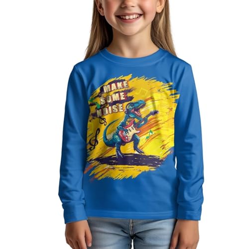 Boys Girls Athletic Crewneck Tops Comfortable Long Sleeve Shirts Casual Stretch Tees T-Shirt for 3-16 Years Child