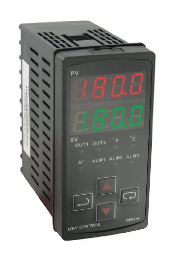 Love 1/8 DIN Temperature/Process Controller, 8B-33-LV, Relay Outputs 1 and 2, Low Voltage, 24 VDC