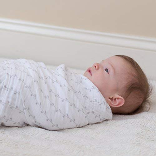 Ely's & Co. Muslin Swaddle Blanket 100% Soft Muslin Cotton 3 Pack 47"x 47" Classic Grey Combo Unisex for Baby Girl or Baby Boy