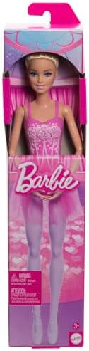 Barbie Ballerina Doll, Blonde Fashion Doll Wearing Purple Removable Tutu, Posed with Ballet Arms & “en Pointe” Toe Shoes — view 5