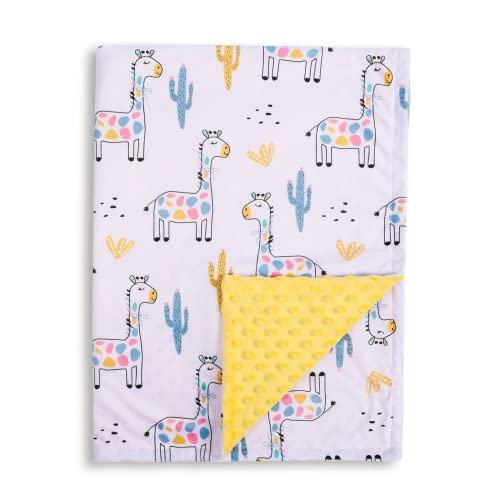 Donsonny Baby Blanket For Boys Girls Soft Minky With Double Layer Dotted Backing, Colorful Giraffe Printed 30 X 40 Inch Receiving Blanket #TOP11