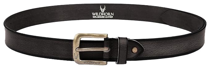Image of WildHorn Classic Genuine Leather Belt for Men - Stylish and Durable with Adjustable Fit