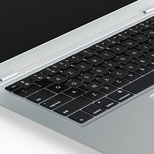 Lacerto® | 14x14 mm – Autocollant français pour Clavier Mac avec laminé de Protection Mat | Autocollants Clavier français pour Mac | French Stickers AZERTY for Mac Keyboard | Noir