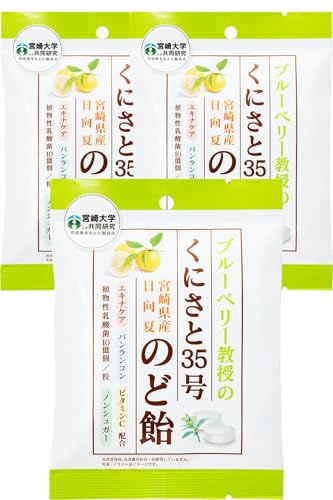 【 甘味料 砂糖 不使用 】アウトレット品(賞味期限:2025年12月31日)くにさと35号のど飴 のど飴 喉飴 飴 ノンシュガー エキナケア のどあめ 糖類ゼロ (宮崎大学と共同開発) バンランコン ボイスケア 乳酸菌 ビタミンC 個包装 3袋