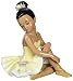 Cosmos 10123 Fine Porcelain African American Ballerina in Yellow Dress Figurine, 4-Inch