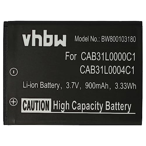 vhbw Batterie Compatible avec Alcatel One Touch A382G, OT-155, OT-22.00, OT-22.00D, OT-282, OT-282X, OT-3040 téléphone Portable (900mAh, 3,7V, Li-ION)
