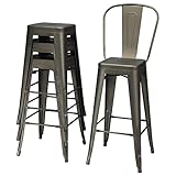 💺 【Respaldo Ergonómico y Asiento Espacioso】Con un ángulo de 15 grados, estas sillas de metal se ajustan al diseño ergonómico, que le da una experiencia cómoda. Además, con asientos espaciosos de 30 cm × 30 cm, y 150 kg de capacidad de peso, este conjunto de 4 sillas de metal es adecuado para todo tipo de personas.