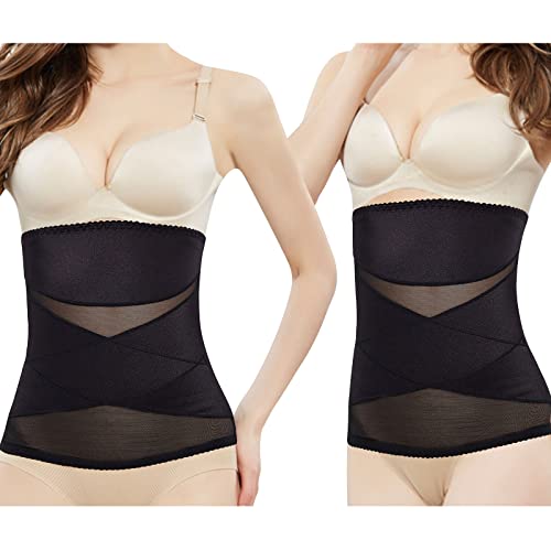 Faja abdominal postparto delgada 2 unidades talla L negra