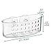 mDesign Plastic Suction Shower Caddy Storage Basket - Soap and Sponge Holder for Bathroom Organization of Body Wash, Loofahs, Razors, Small Shampoo and Conditioner Bottles, Bath Bombs - 3 Pack - Clear