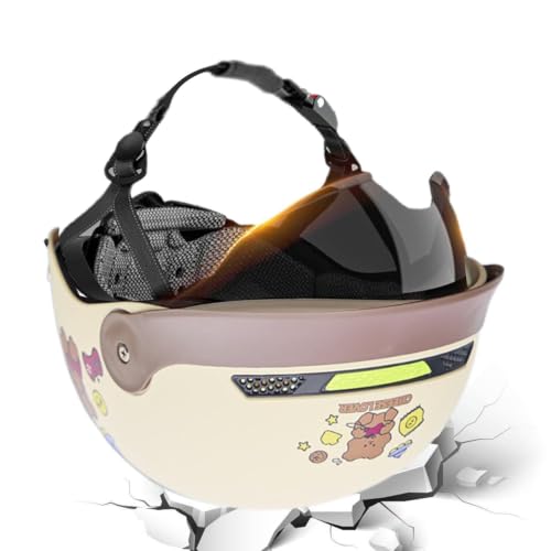 Casque motard demi-jet avec visière intégrée pour scooter et moto cruiser