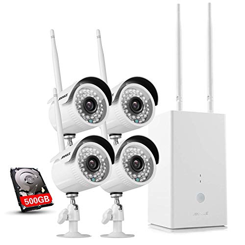 ANNKE WiFi Wireless Security Cameras System 4CH 960P NVR with 500GB Surveillance Hard