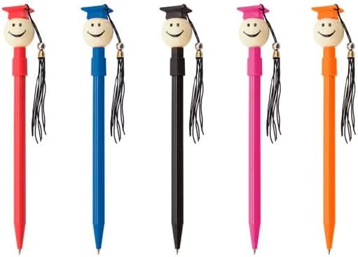 Lote de 50 Divertidos Bolígrafos para Graduación Regalos Graduaciones Graduado surtido en variada gama de vivos colores con borla de tela