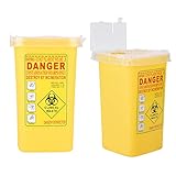 Kanülenabwurfbehälter 1L Gelb Kunststoff Sharps Container Punktionsbeständig ABS Medizinisch Für Nadeln Lanzetten Spritzen Krankenhaus Klinik Haushalt