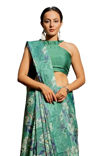 Image of MIRCHI FASHION Women Saree Chiffon Floral Printed | Breathable Lightweight Sari for Regular Home and Office Wear with Blouse Piece