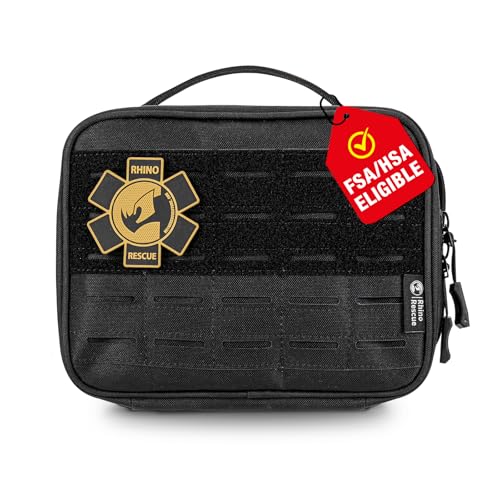 RHINO RESCUE Vehicle IFAK Trauma Kit with C-A-T Tourniquet Tactical First Aid Kit Molle Pouch Black