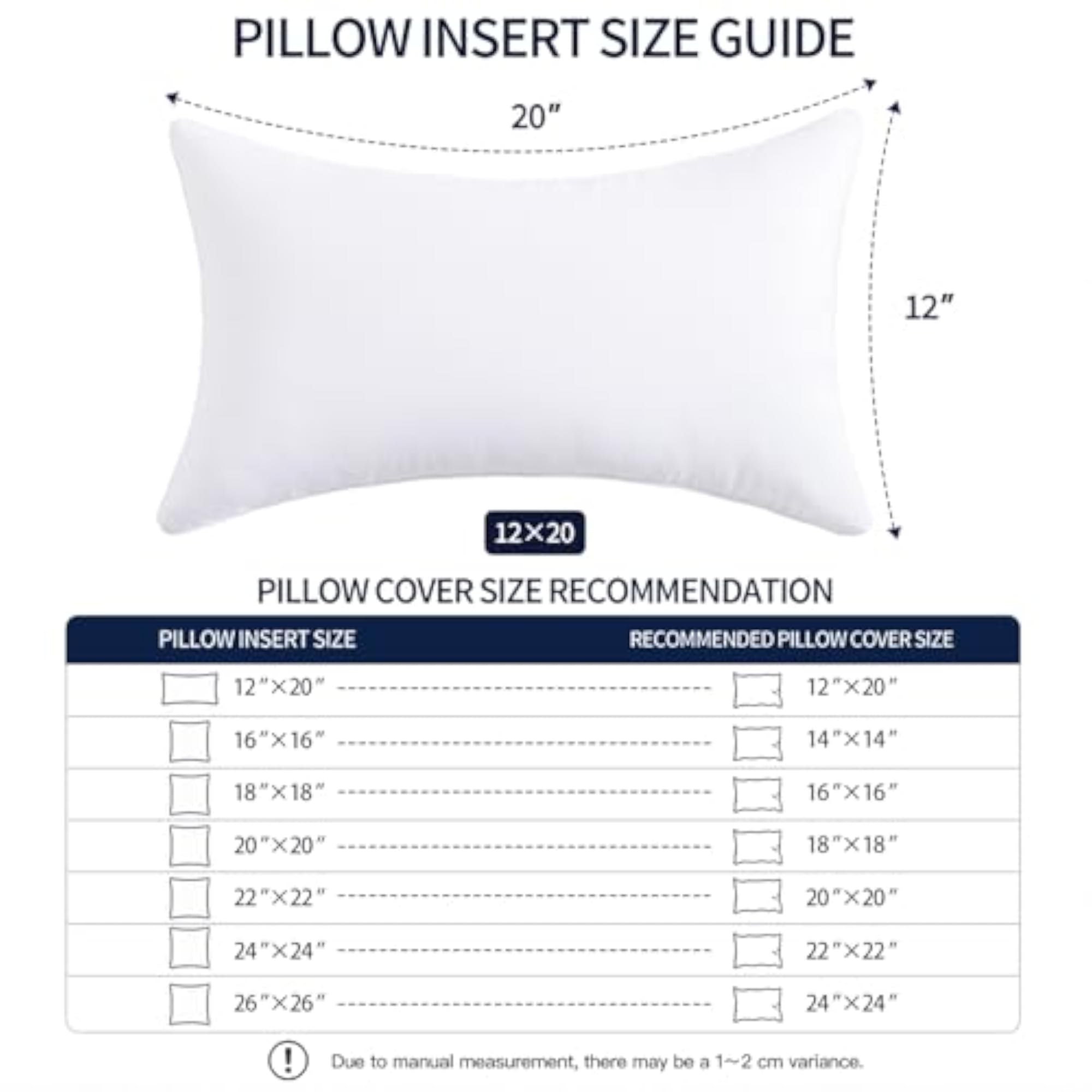 Throw Pillow Inserts, Pack of 2, Waterproof