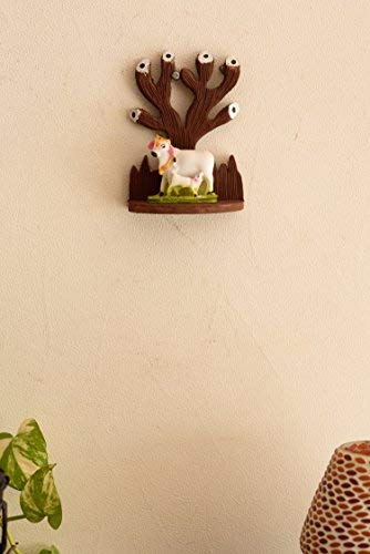 Statue en bois vache et veau idée cadeau déco maison originale - 4