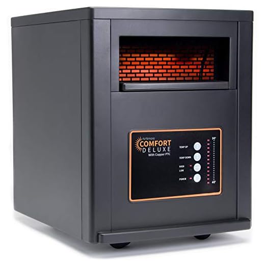 AirNmore Comfort Deluxe with Copper PTC, Infrared Space Heater with Remote, 1500 Watt, ETL Listed