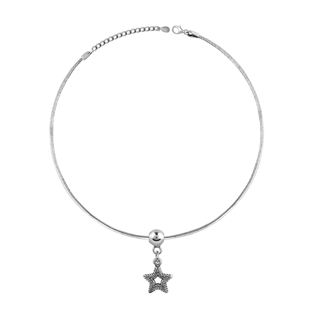 925 Silver Classic Star Anklet(Single) |Gifts for Women and Girls | With Certificate of Authenticity and 925 Stamp | 6 Months Warranty*-image-14