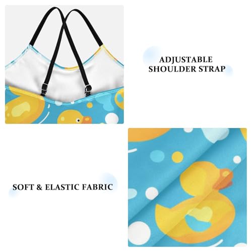 Duck Turquoise Kids Girls 1 Piecing Swimsuit Summer Swimming Suits Adjustable Strap Cute3