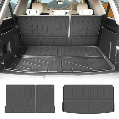 HUYINPJ Cargo Mat Compatible with 2018-2024 Ford Expedition Max/Lincoln Navigator L Cargo Liner Seatback Protector for Expedition Max/Navigator L Accessories(18-24 Expedition Max/Navigator L)