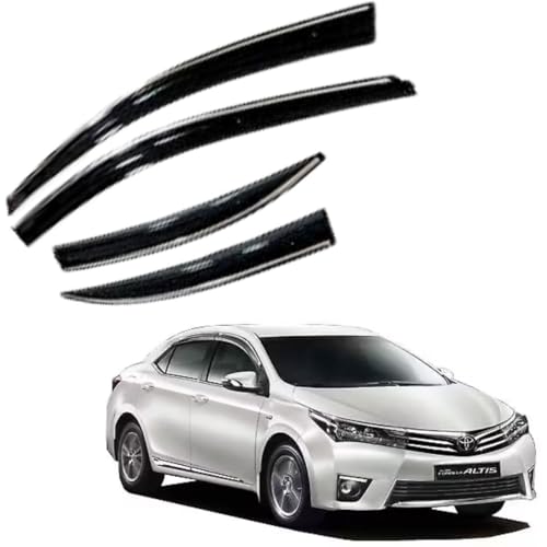 Image of CAR SAAZ Chrome Line Door Visor for Altis (2014-2020)(Set of 4Pcs) | Rain Guard | Wind Deflector