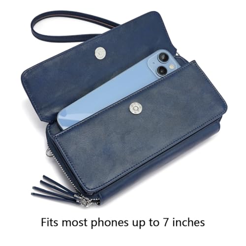 Image of Lanyani RFID Crossbody Wallet Wristlet Purse with Phone Pocket For Women Vegan Leather