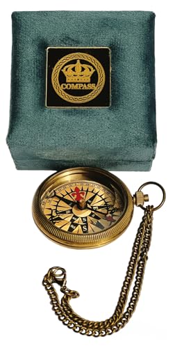 Brújula colgante personalizada de latón con llavero miniatura 1