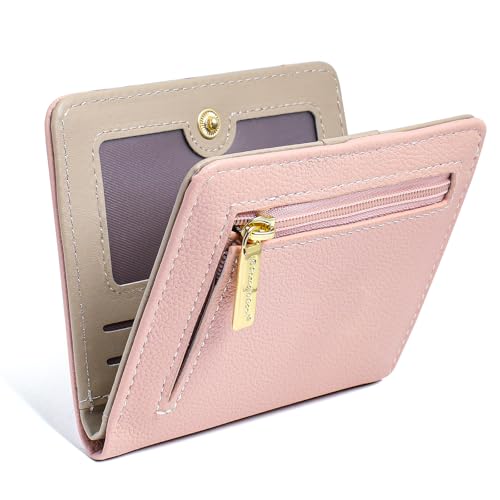 RFID Blocking Leather Wallets for Women with Credit Card Holder ID Window Zipper Coin Pocket3