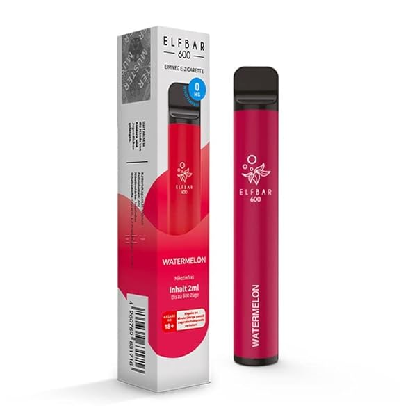 Elfbar Elf bar Watermelon Wassermelone 600 Züge E-Shisha E-Zigarette Vape Nikotinfrei ohne Nikotin – Bild 3
