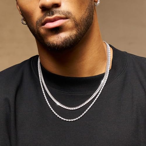 5mm Silver Cuban Link Chain Rope Chain for Men Stainless Steel Necklace Mens Jewelry Birthday Gifts for Him2