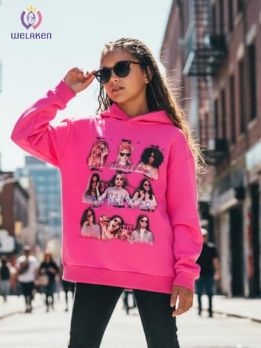 Image of WELAKEN Cotton Hoodie Sweatshirt for Girls Kids & Teens Long Sleeve Pullover with Kangaroo Pocket