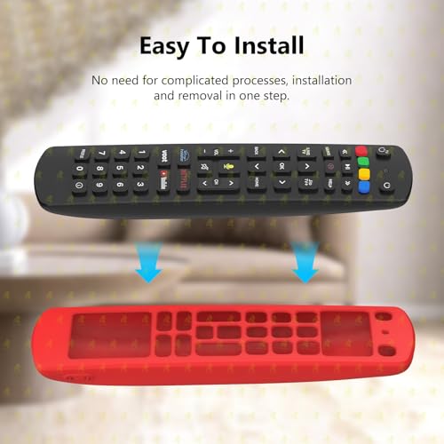 Image of RAYA Silicone Cover Compatible with Jio Tv Set Top Box Remote Protective Case with Lanyard [ Remote NOT Included ] (Red)