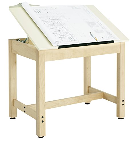 Diversified Woodcrafts DT-61SA UV Finish Solid Maple Wood Art/Drafting Table with Drawer, 42" Width x 39-3/4" Height x 30" Depth