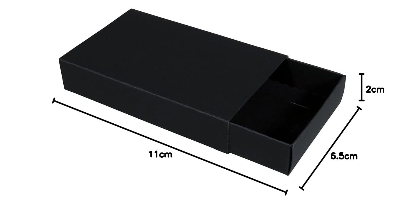 Rayher 67368576 pudełko na zapałki, duże, puste czarne, 6 kartonowych pudełek do majsterkowania i dekoracji, wymiary 11 x 6,5 x 2 cm