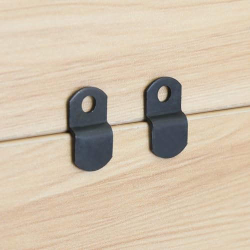 Image of 40pcs 1 /8 inch Depth Flat Offset Canvas Clips Black Metal Photo Frame Clips with Screws Z Shape Mirror Clamps Heavy Duty Offset Mirror Clips for Picture Framing