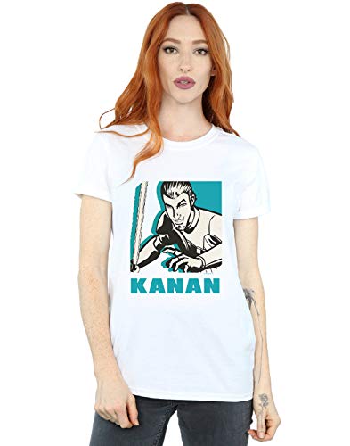 Star Wars Women's Rebels Kanan Boyfriend Fit T-Shirt White Small